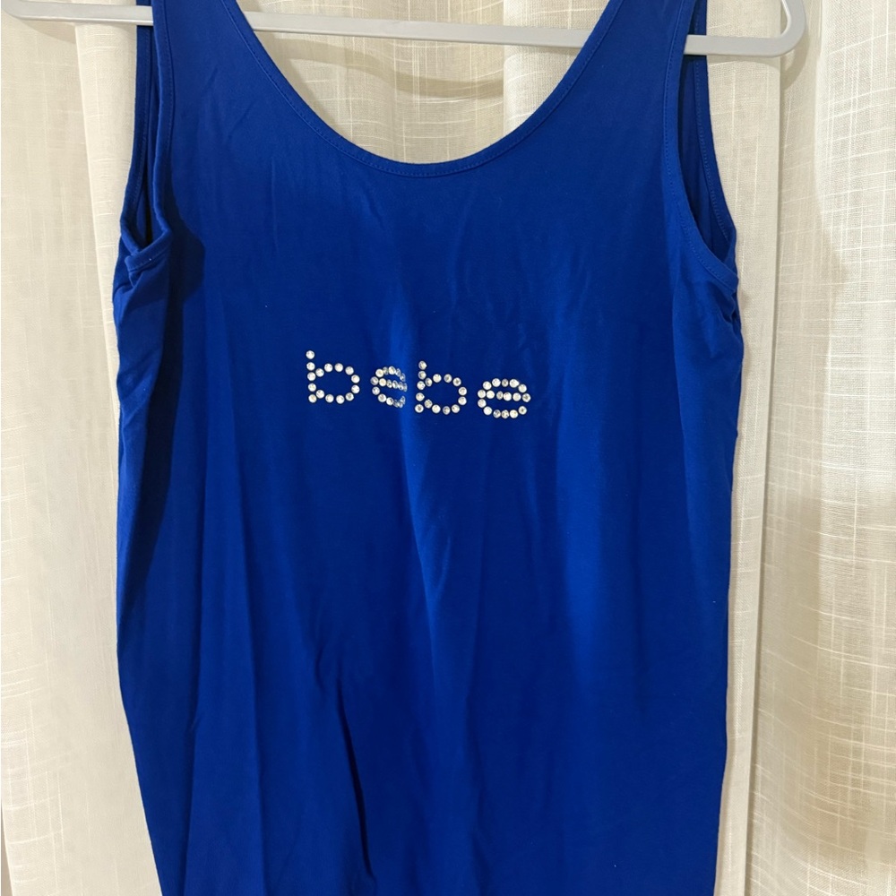 Bebe Women's Blue crossback Tank Top size M